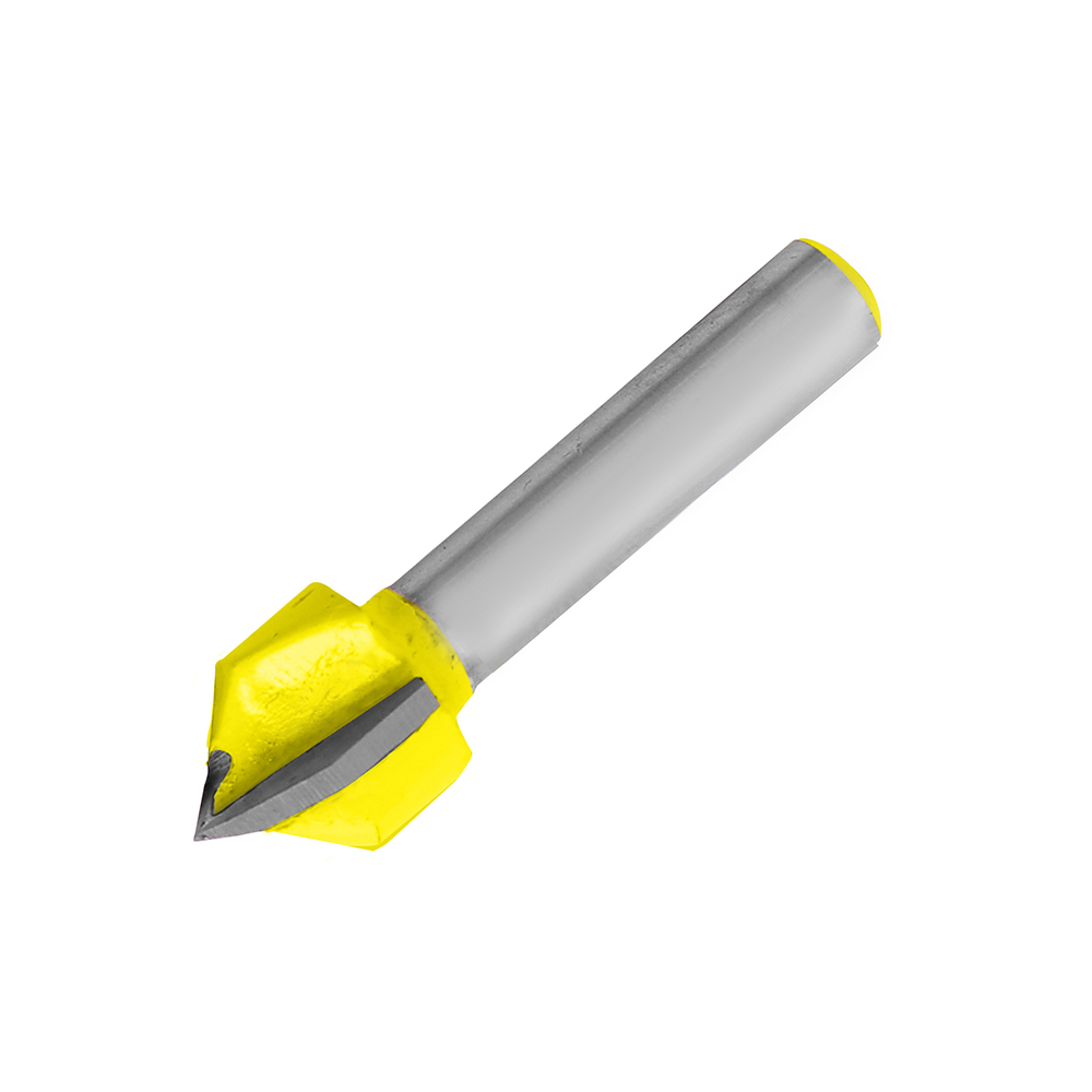Broca para router de acero corte en "V" 3/8" zanco de 1/4" zanco de 1/4" Surtek