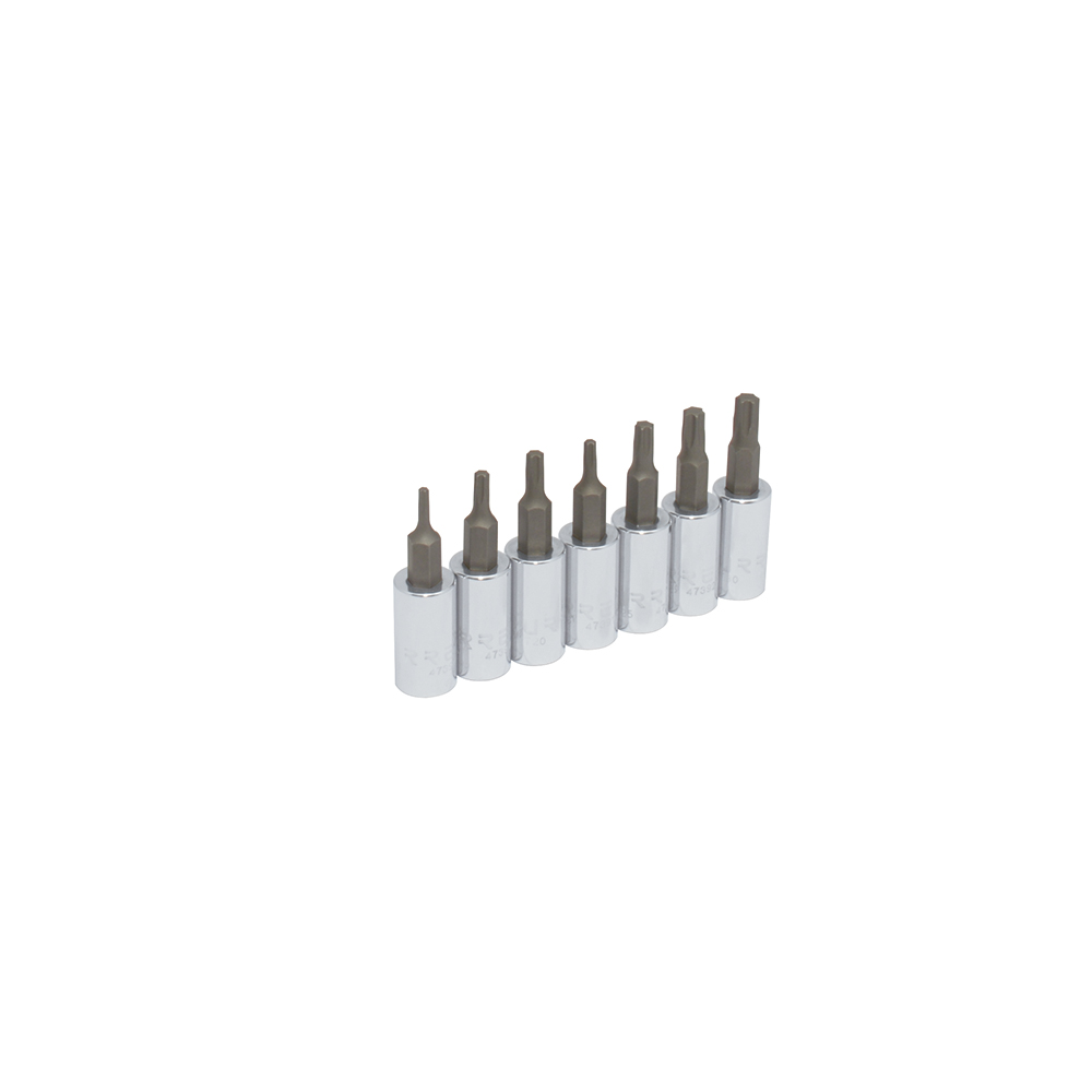 Juego de dados con punta torx cuadro de 1/4", en riel, 7 piezas Urrea