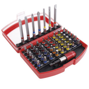 Juego combinado de puntas hexagono de 1/4" con adaptador magnético de poder, 56 piezas Urrea