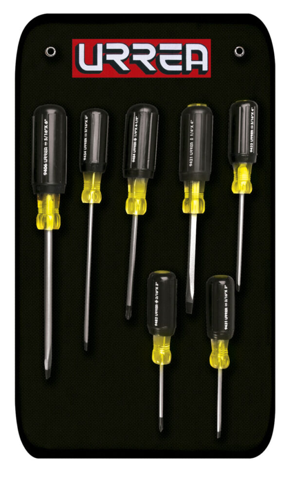 Juego de destornilladores con mango cushion grip, combinados, 7 piezas Urrea