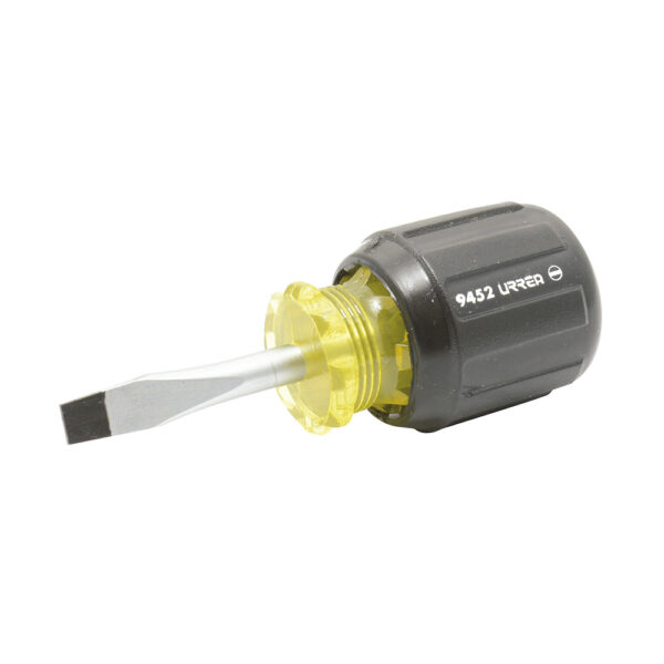 Destornillador con mango cushion grip, tipo trompo punta plana barra redonda 1/4" x 1-1/2" Urrea