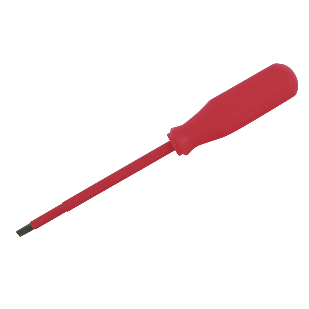 Destornillador rojo 1000 V, punta plana 7/32" x 5" Urrea