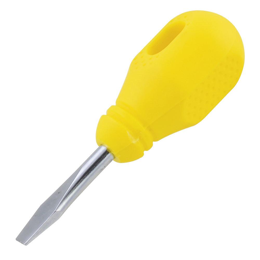 Destornillador con mango amarillo, punta plana tipo trompo 1/4" x 1-1/2" Surtek