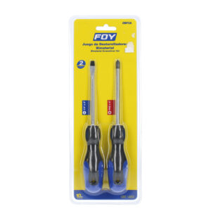 Juego de destornilladores con mango bimaterial combinados, 2 piezas Foy