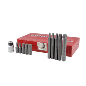 Juego de puntas bristol hexágono de 3/8" con adaptador y caja metálica, 11 piezas Urrea
