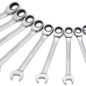 Juego de llaves combinadas pulido espejo de matraca spline reversible métricas, 12 piezas Urrea