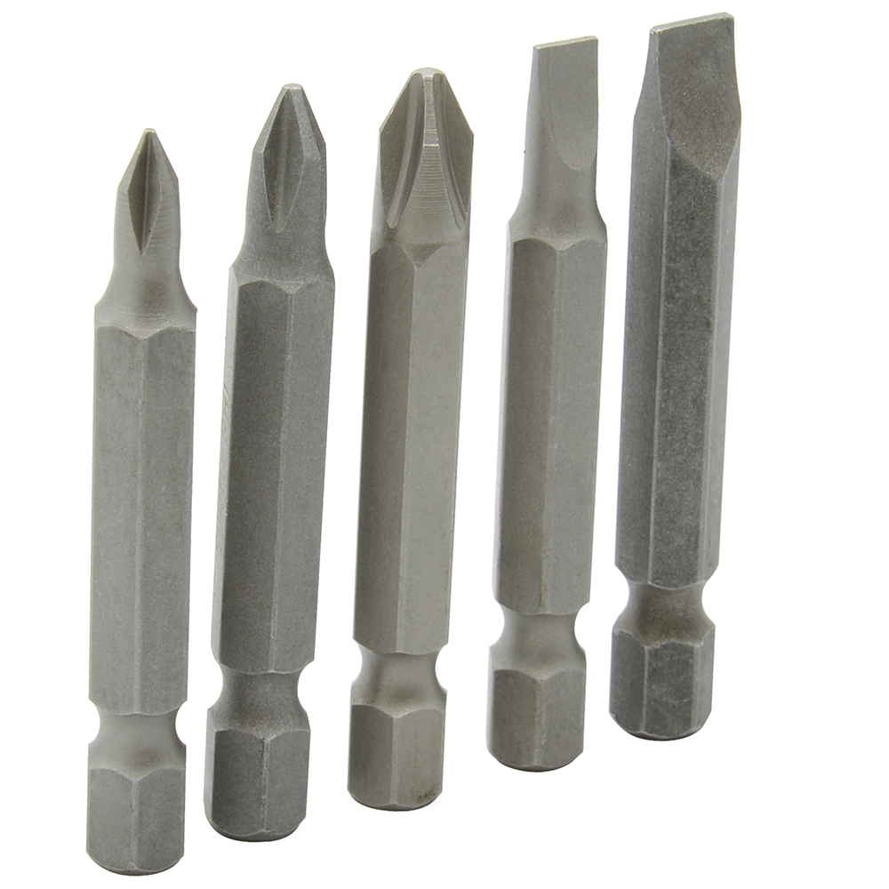 Juego de puntas Phillips y planas de 2" hexágono de 1/4", 5 piezas Surtek