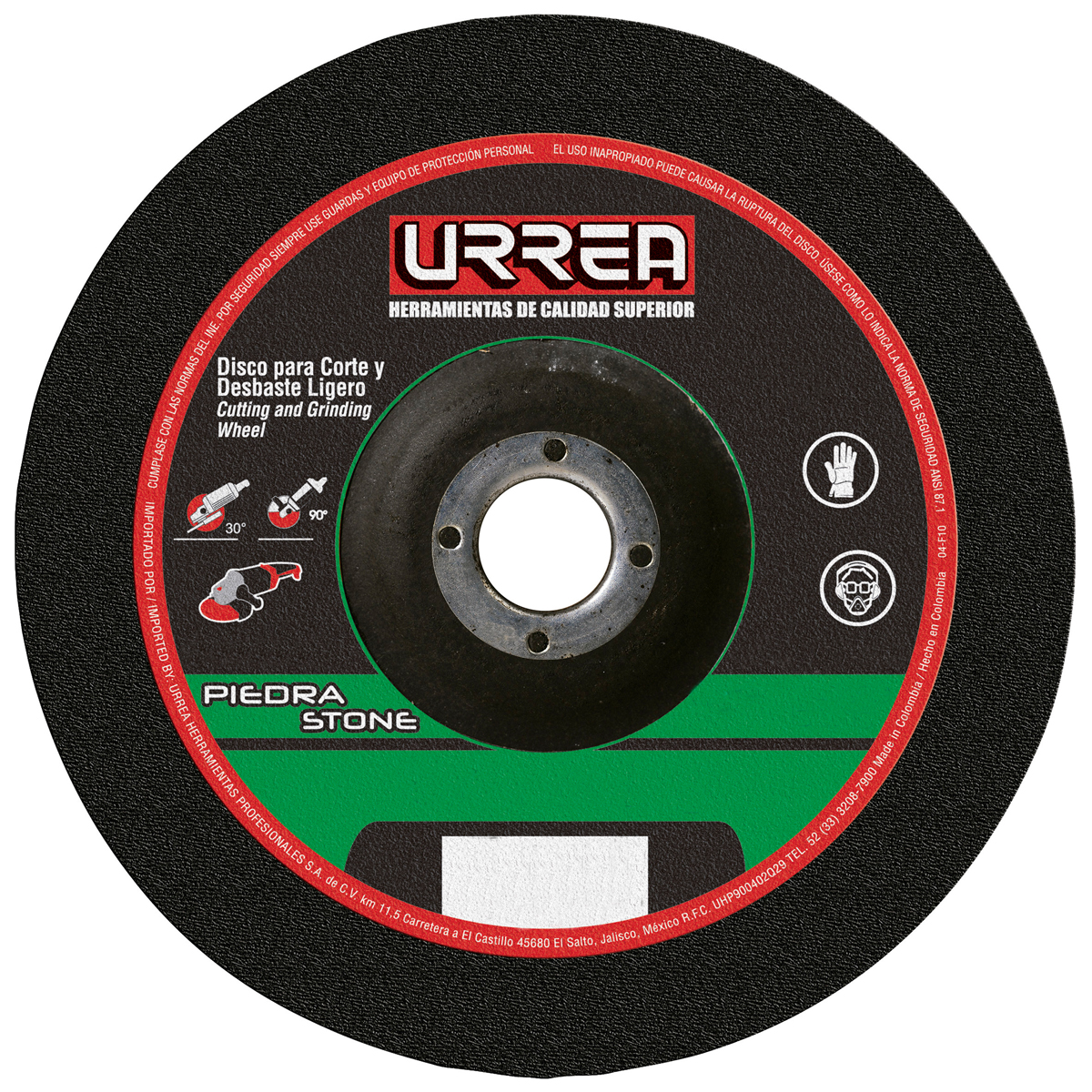 Disco abrasivo tipo 27 para piedra 9" x 1/8" Urrea