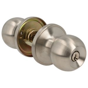 Combo de pomo tubulares de bola función doble, acero inoxidable, llave estándar, blíster Lock 10CB