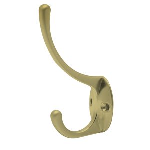 Gancho perchero sombrero y abrigo, latón brillante Lock 10PE