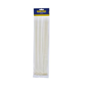 Cinchos plásticos 300 x 4.6 mm, tensión 22 Kg de 50 piezas color blanco Surtek 114212