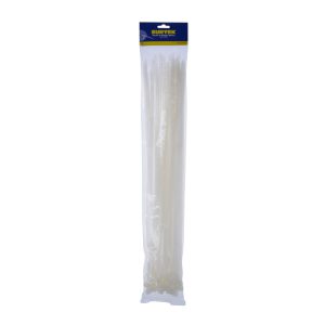 Cinchos plásticos 400 x 7.6 mm, tensión 55 Kg de 50 piezas color blanco Surtek 114225