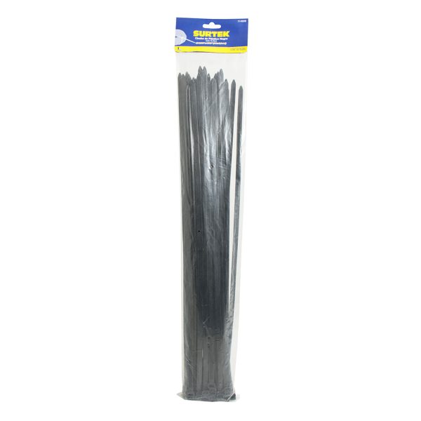 Cinchos plásticos 400 x 7.6 mm, tensión 55 Kg de 50 piezas color negro Surtek 114226