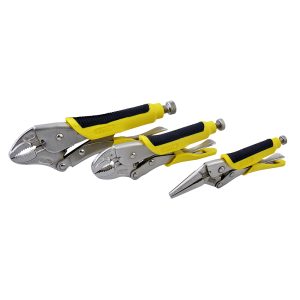 Juego de pinzas de presión con mango bimaterial, 3 piezas Surtek 115085
