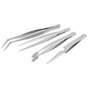 Juego de pinzas de presición tipo tweezer, 4 piezas Surtek 115200