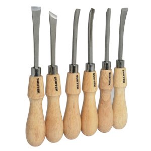 Juego de gurbias de acero manuales con mango de madera, 6 piezas Surtek 120051