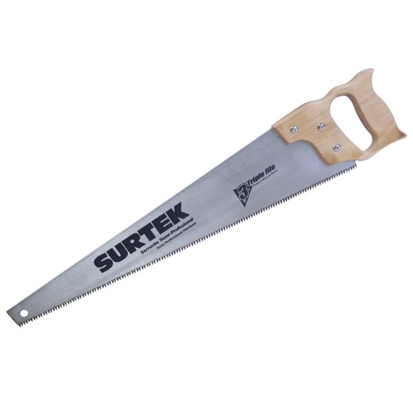 Serrucho con mango de madera triple filo de 26" Surtek 120249