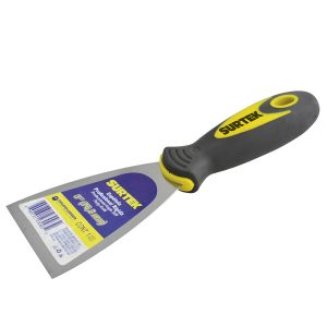 Espátula rígida de acero de alto carbón con mango bimaterial 3" Surtek 123023