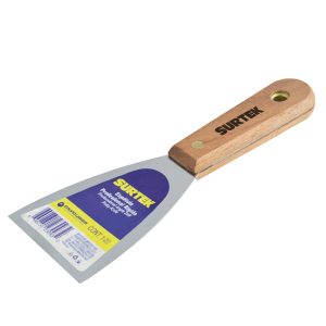 Espátula rígida de acero de alto carbón con mango de madera 2" Surtek 123082