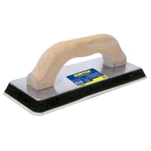 Flota de hule acabado liso con mango de madera 9-1/2" x 4" x 5/8" Surtek 123192