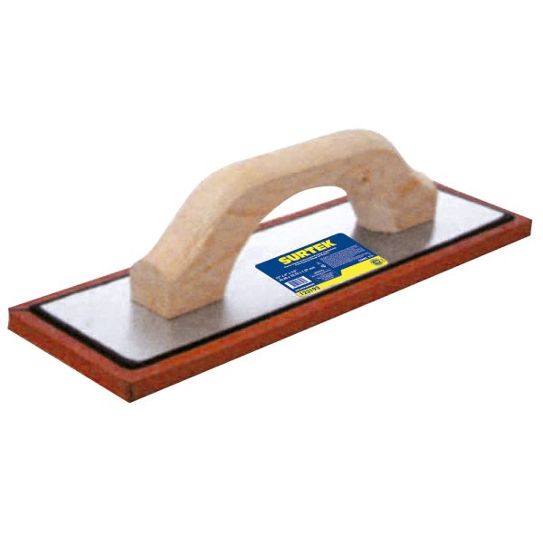 Flota de esponja acabado áspero con mango de madera 12" x 4" x 1/2" Surtek 123193