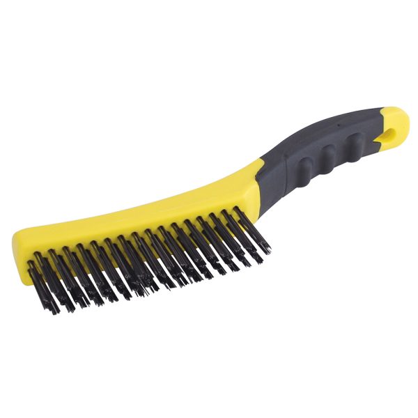 Cepillo de alambre de acero al alto carbón con 4x16 filas de pinceles con mango bimaterial Surtek 123278