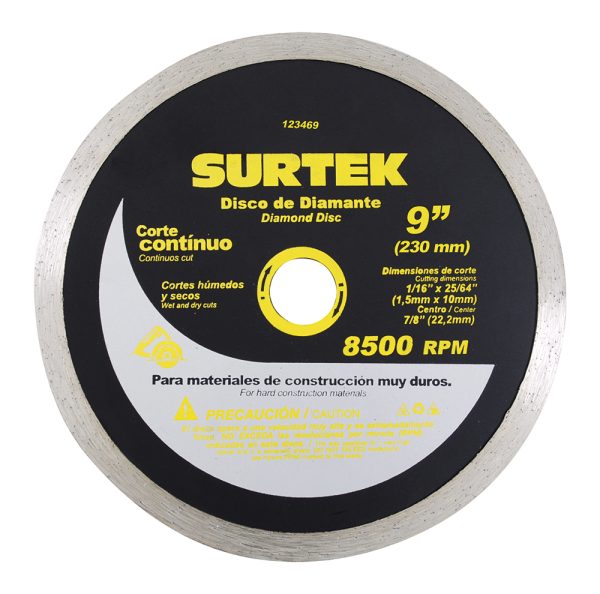Disco de diamante continuo, 9" Surtek 123469