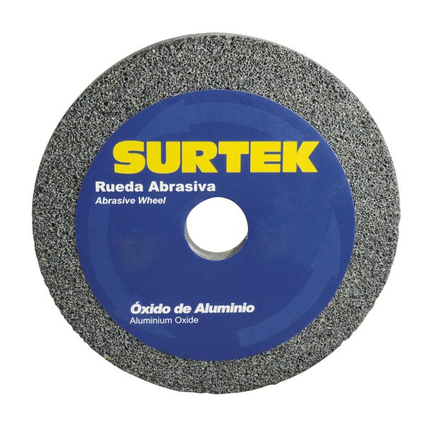 Rueda abrasiva de óxido de aluminio grano 60, 6" x 1" Surtek 128007