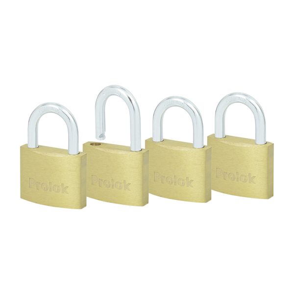 Juego de candados de latón cortos 40 mm, llave estándar, 4 piezas Prolok 12CAP