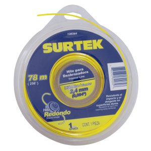 Nailon para desbrozadora doble blíster, 2.4 mm x 78 m Surtek 130264