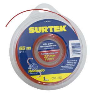 Nailon para desbrozadora doble blíster, 2.7 mm x 65 m Surtek 130265