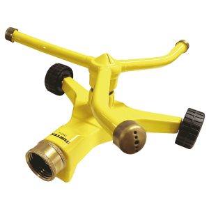 Aspersor estacionario con base metálica de 3 brazos con ruedas 3/4" GHT Surtek 130314