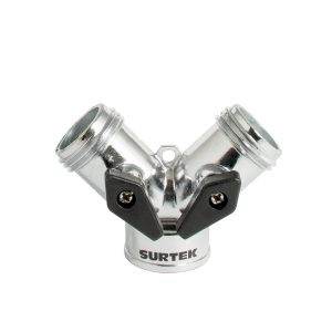Adaptador para manguera de riego en "Y" cromado 11 x7 cm Surtek 130333