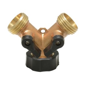 Adaptador para manguera de riego en "Y" de bronce 11 x 7 cm Surtek 130334