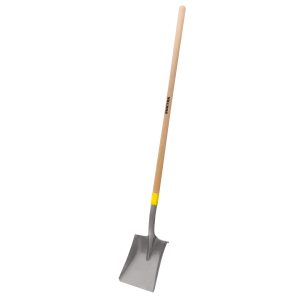 Pala con mango largo de madera con anillo crimpado, cuadrada Surtek 130627