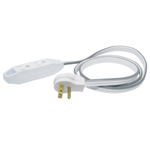 Extensión eléctrica plana aterrizada color amarillo, 1 m Surtek 136051