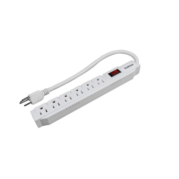 Supresor de picos 6 entradas cable 450 J de 45 cm Surtek 136221