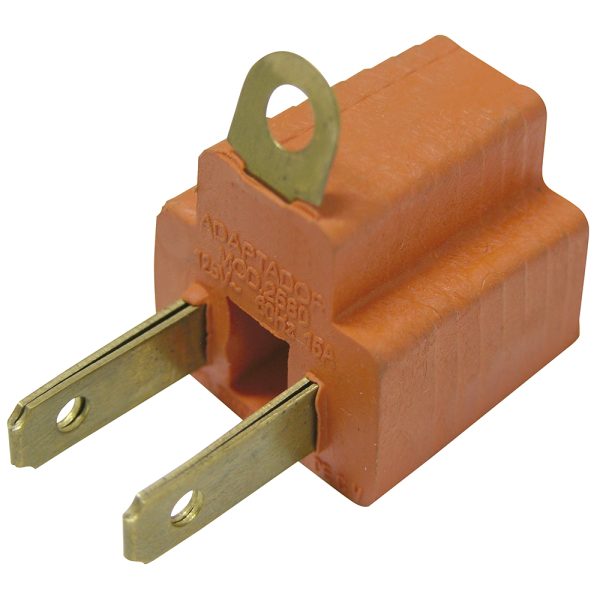 Adaptador clavija de aterrizado a polarizado PVC, 2 piezas Surtek 136450