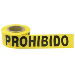 Cinta para barricada "PROHIBIDO EL PASO" ancho 3" de 100 m Surtek 137299