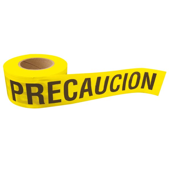 Cinta para barricada "PRECAUCION" ancho 3" de 304 m Surtek 137300
