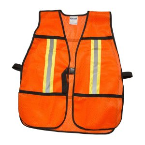 Chaleco de seguridad de malla de poliéster con correas ajustables naranja unitalla Surtek 137376