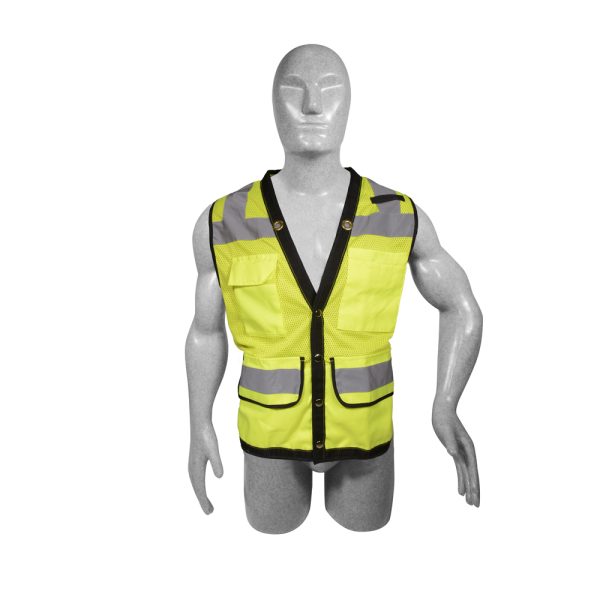 Chaleco de seguridad tipo supervisor cerrado de alta visibilidad amarillo unitalla Surtek 137549