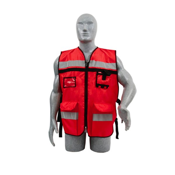 Chaleco de seguridad tipo supervisor abierto con reflejante rojo unitalla Surtek 137593