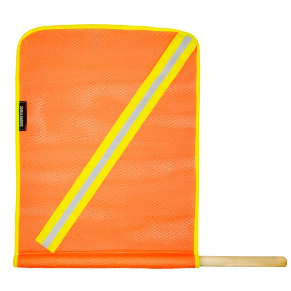 Banderín de malla plástica con reflejante y vástago de madera Surtek 137606