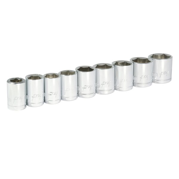 Juego de dados cuadro de 3/8", 6 puntas, métricos, 9 piezas Foy 140436