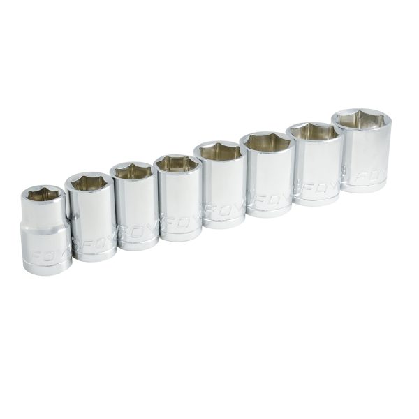 Juego de dados cuadro de 1/2" en pulgadas, 6 puntas, 8 piezas Foy 140441