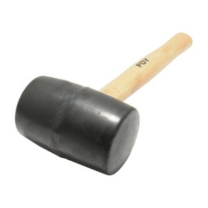Mazo con cabeza de hule negro con mango de madera de 13", 24 oz Foy 141881