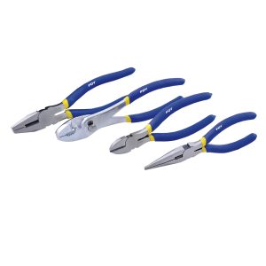Juego pinzas para electricista con mango con doble plastisol, 4 piezas Foy 142039