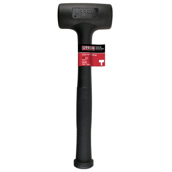 Mazo de golpe seco tapas fijas de alto impacto con mango Rubber grip de 10-5/64", 24 oz Urrea 1424G
