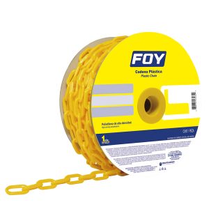 Cadena plástica calibre 3 mm de 50 m, color amarillo Foy 143435